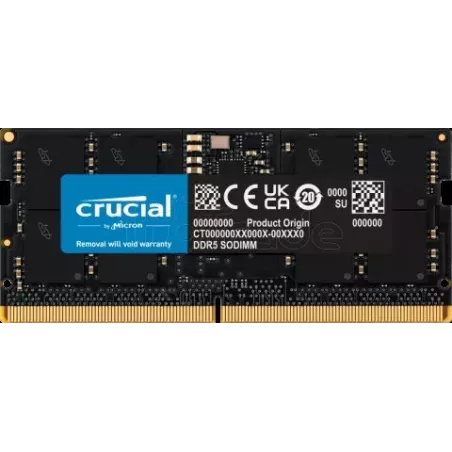 Barrette mémoire SODIMM DDR5 8GoCrucial5600MHz (Noir)… | MonPC.Store