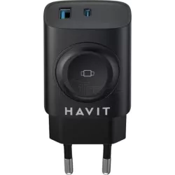 Chargeur secteurHavitUC132 - 1x USB-C + 1x USB-A (Noir) | MonPC.Store