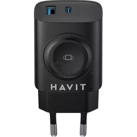 Chargeur secteurHavitUC132 - 1x USB-C + 1x USB-A (Noir) | MonPC.Store
