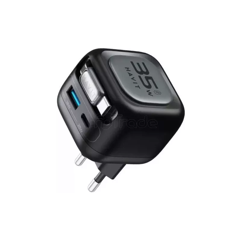 Chargeur secteurHavitUC253- 1x USB-A + 1x USB-C 35W… | MonPC.Store