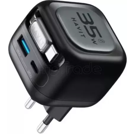 Chargeur secteurHavitUC253- 1x USB-A + 1x USB-C 35W… | MonPC.Store