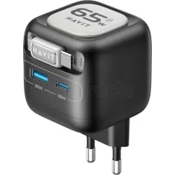 Chargeur secteurHavitUC253- 1x USB-A + 1x USB-C 65W… | MonPC.Store