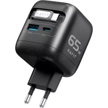 Chargeur secteurHavitUC252 - 1x USB-C + 1x USB-A 65W… | MonPC.Store