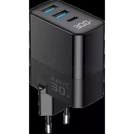 Chargeur secteurHavitUCLE001 - 1x USB-C + 2x USB-A 30W… | MonPC.Store