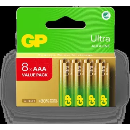 Lot de 8 piles AlcalineGP BatteriesUltra type AAA… | MonPC.Store