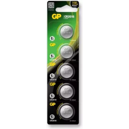 Lot de 5 Piles platesGP BatteriesUltra CR2016 | MonPC.Store