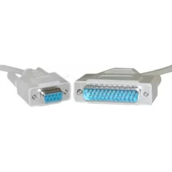Cable Null Modem (Laplink) 1x DB9 Femelle & 1x DB25 Male | MonPC.Store