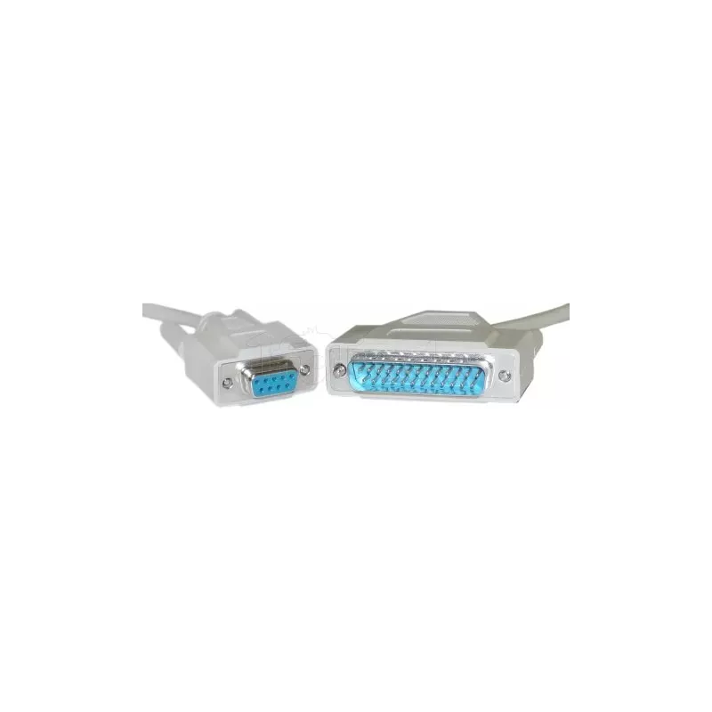 Cable Null Modem (Laplink) 1x DB9 Femelle & 1x DB25 Male | MonPC.Store