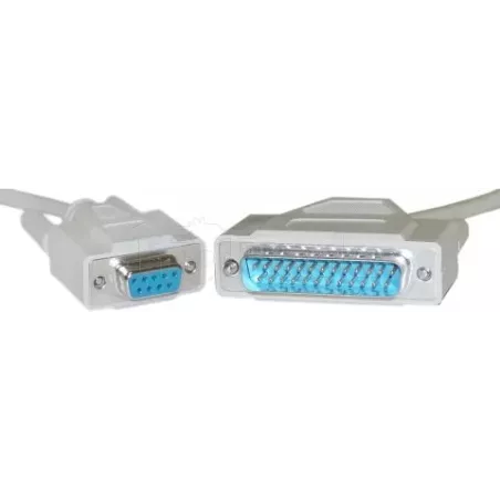 Cable Null Modem (Laplink) 1x DB9 Femelle & 1x DB25 Male | MonPC.Store