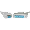 Cable Null Modem (Laplink) 1x DB9 Femelle & 1x DB25 Male | MonPC.Store