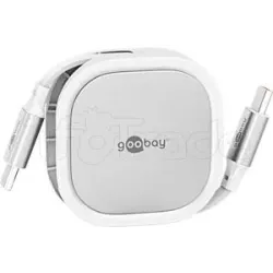 Cable USB 2.0 type C rétractableGoobay(Blanc) | MonPC.Store