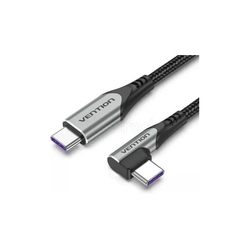 Cable angle droitVentionUSB-C M/M 1m 100W (Gris) | MonPC.Store