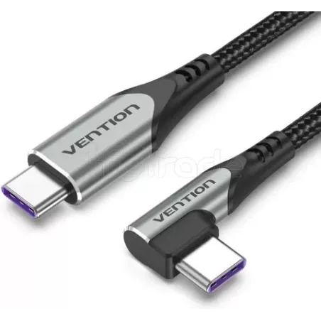 Cable angle droitVentionUSB-C M/M 1m 100W (Gris) | MonPC.Store