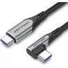 Cable angle droitVentionUSB-C M/M 1m 100W (Gris) | MonPC.Store