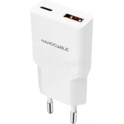 Chargeur secteurNanocable1x USB-C + USB-A 20W (Blanc) | MonPC.Store