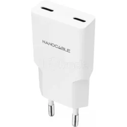 Chargeur secteurNanocable2x USB-C 30W (Blanc) | MonPC.Store