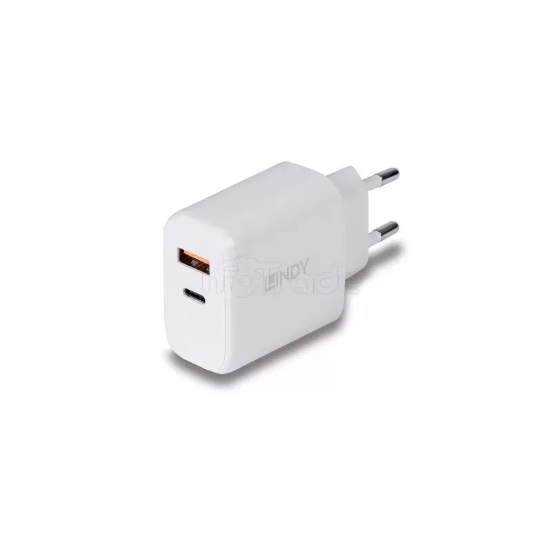 Chargeur secteurLindy1xUSB A & 1x USB C 30W (Noir) | MonPC.Store