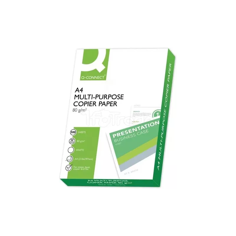 Ramette de 500 feuilles Papier A4 Q-Connect (80g/m²) | MonPC.Store