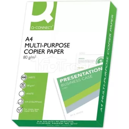 Ramette de 500 feuilles Papier A4 Q-Connect (80g/m²) | MonPC.Store