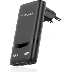 Chargeur secteurVerbatimFold'n'Go GaN2x USB-C 65W (Noir) | MonPC.Store