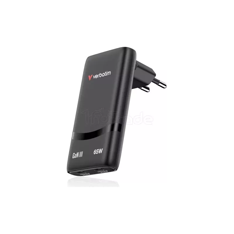 Chargeur secteurVerbatimFold'n'Go GaN2x USB-C 65W (Noir) | MonPC.Store