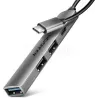 Hub USB-C 3.2AxagonHUE-STC - 4 ports (Gris) | MonPC.Store