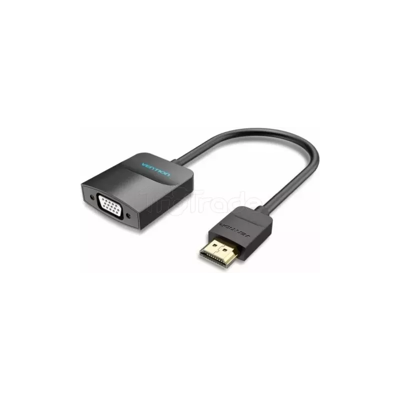 AdaptateurVentionHDMI mâle vers VGA femelle 15cm (Noir) | MonPC.Store