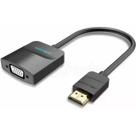 AdaptateurVentionHDMI mâle vers VGA femelle 15cm (Noir) | MonPC.Store