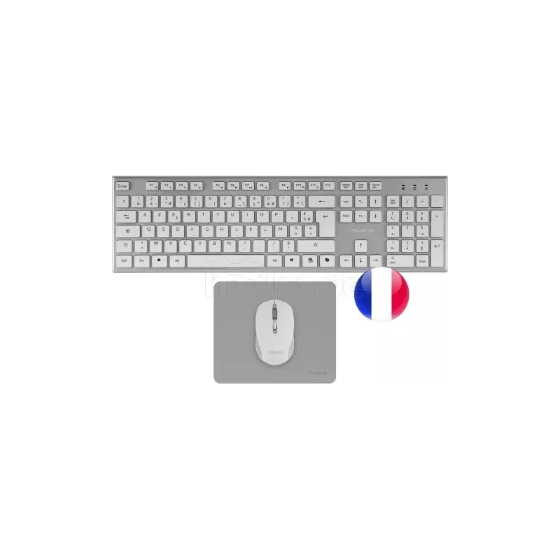 Pack 3en1 (Clavier/Souris/Tapis)TacensZenith(Blanc/Gris) | MonPC.Store
