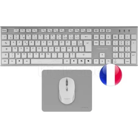Pack 3en1 (Clavier/Souris/Tapis)TacensZenith(Blanc/Gris) | MonPC.Store