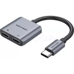 AdaptateurVentionUSB-C vers USB-C Audio 0.1m (Gris) | MonPC.Store