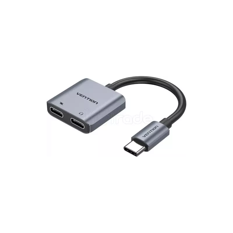AdaptateurVentionUSB-C vers USB-C Audio 0.1m (Gris) | MonPC.Store