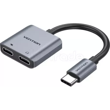 AdaptateurVentionUSB-C vers USB-C Audio 0.1m (Gris) | MonPC.Store