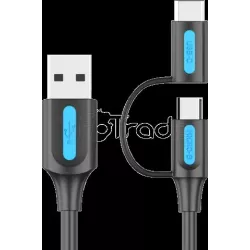 Câble Adaptateur 2en1 USB 2.0Ventionvers Micro-B +… | MonPC.Store