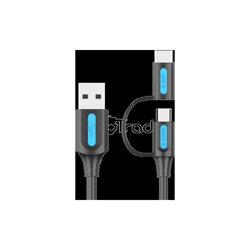 Câble Adaptateur 2en1 USB 2.0Ventionvers Micro-B +… | MonPC.Store