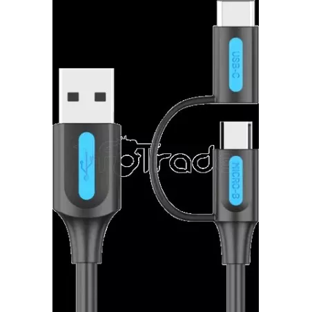Câble Adaptateur 2en1 USB 2.0Ventionvers Micro-B +… | MonPC.Store