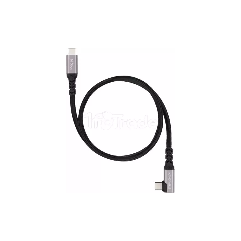 Cable coudéNanocableUSB-C M/M 100W 1m (Noir) | MonPC.Store