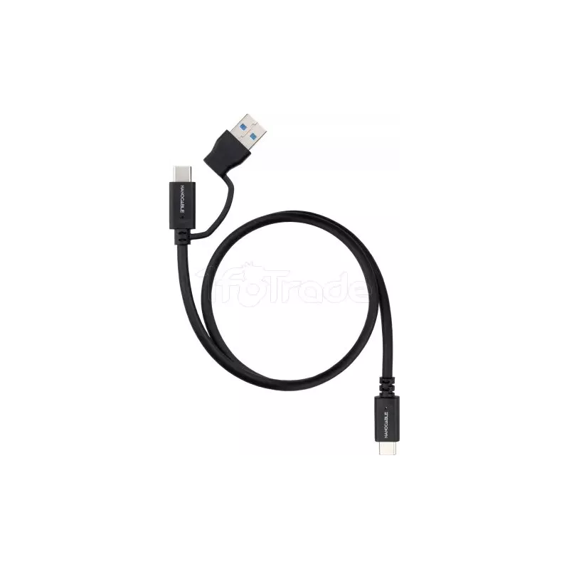 CableNanocableUSB-A/USB-C vers USB-C M/M 0.5m (Noir) | MonPC.Store