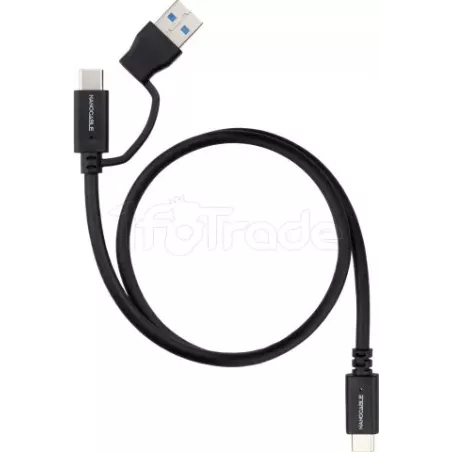 CableNanocableUSB-A/USB-C vers USB-C M/M 1m (Noir) | MonPC.Store