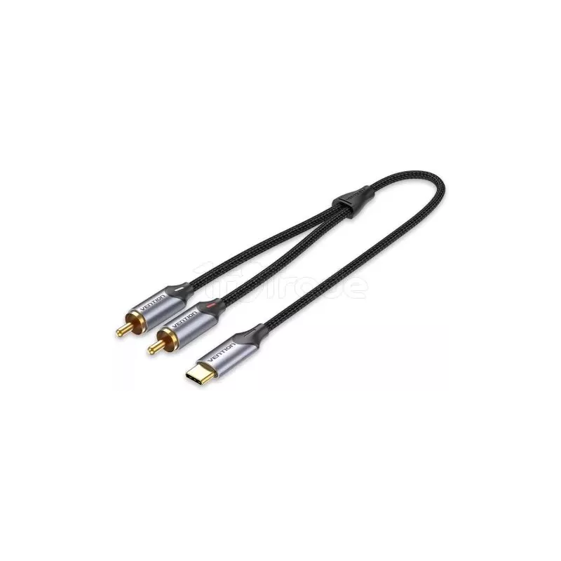Cable audioVentionUSB-C vers 2x RCA M/M 3m (Gris) | MonPC.Store