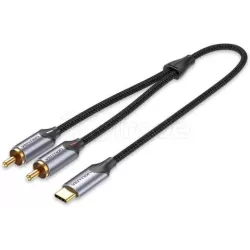 Cable audioVentionUSB-C vers 2x RCA M/M 1.5m (Gris) | MonPC.Store