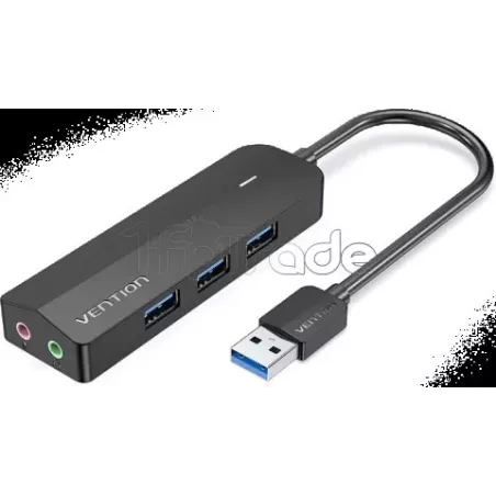 Hub USB 3.0Vention- 6 ports 3x USB-A + 2x Jack 3.5mm… | MonPC.Store
