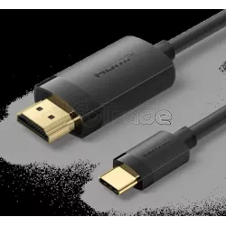 Cable AdaptateurVentionUSB-C vers HDMI M/M 2m (Noir) | MonPC.Store