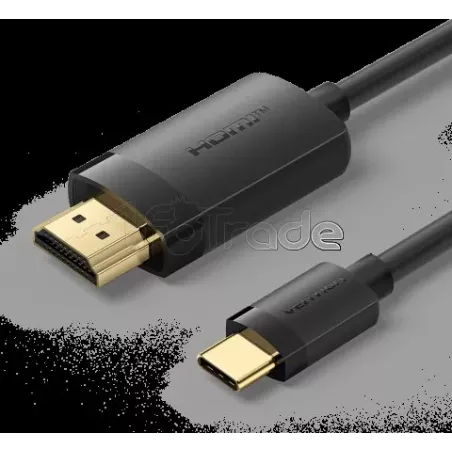 Cable AdaptateurVentionUSB-C vers HDMI M/M 2m (Noir) | MonPC.Store