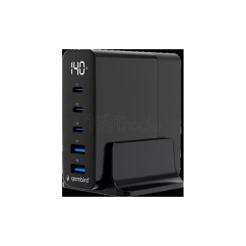 Chargeur secteurGembirdGaN2x USB-A + 3x USB-C 140W… | MonPC.Store