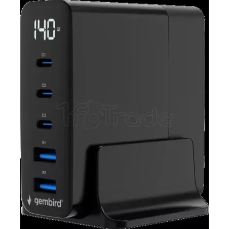 Chargeur secteurGembirdGaN2x USB-A + 3x USB-C 140W… | MonPC.Store