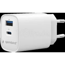 Chargeur secteurGembird1x USB-A + 1x USB-C 45W (Blanc) | MonPC.Store