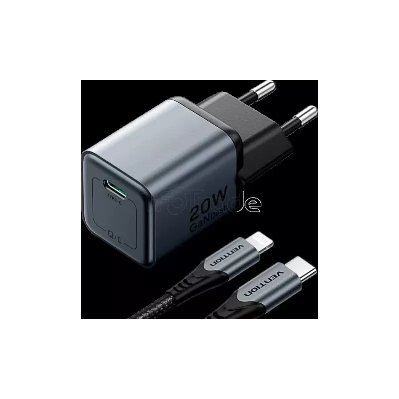 Chargeur secteurVentionGaN 1x USB-C + Cable USB-C 20W… | MonPC.Store