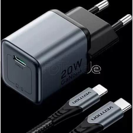 Chargeur secteurVentionGaN 1x USB-C + Cable USB-C 20W… | MonPC.Store