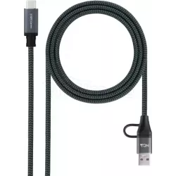 CableNanocableUSB-A/USB-C vers USB-C M/M 1.5m (Noir) | MonPC.Store